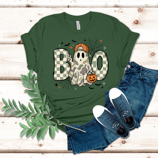 Camo Ghost Boo Halloween Shirt