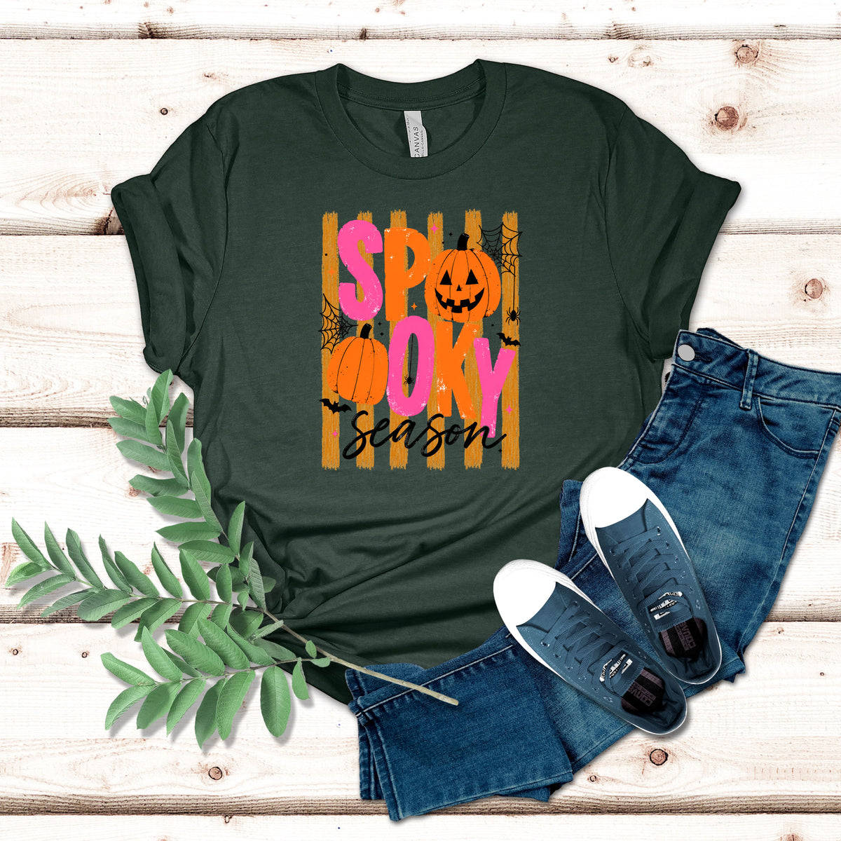 Striped Spooky Season Halloween Shirt