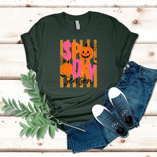 Striped Spooky Season Halloween Shirt