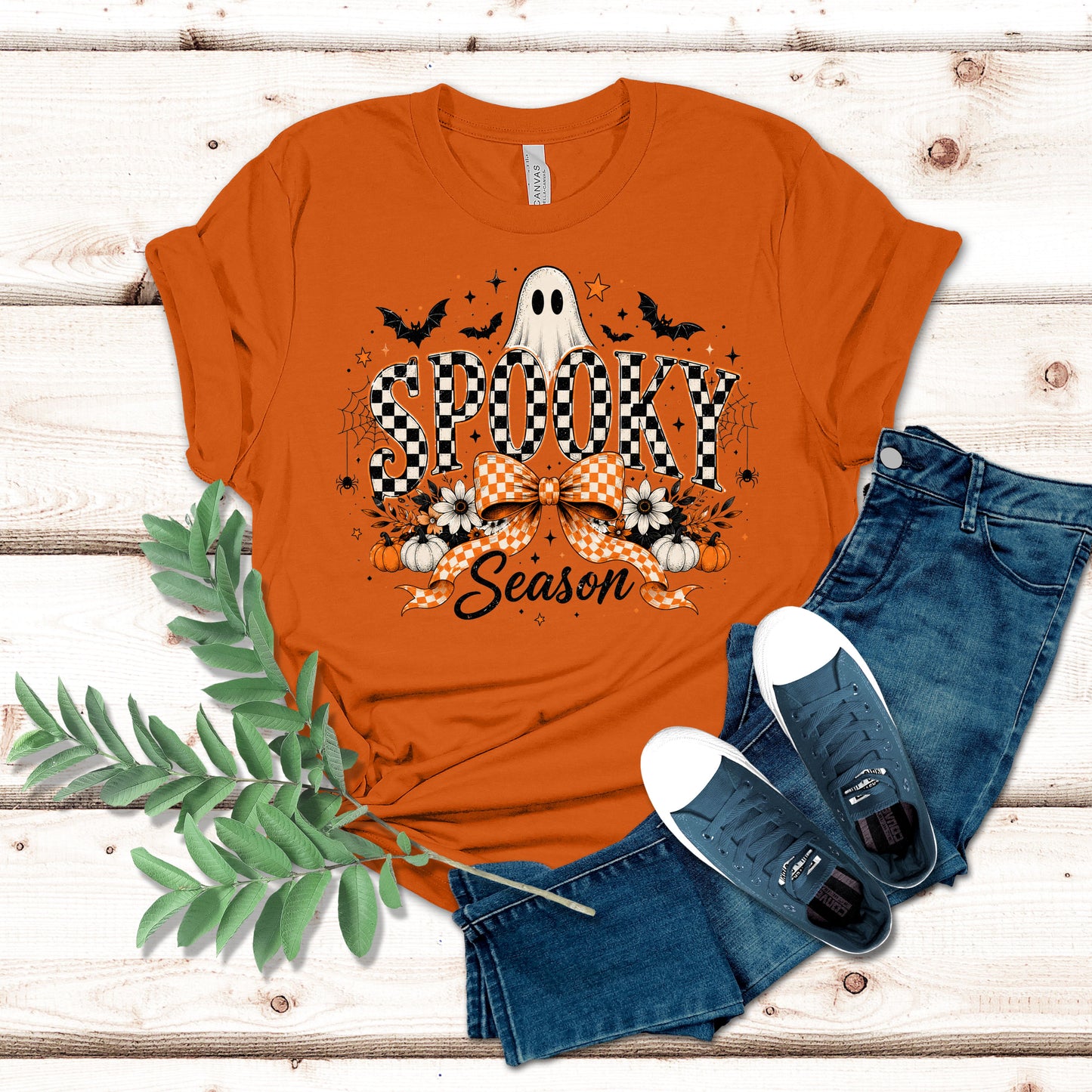Checkered Spooky Season Halloween Shirt