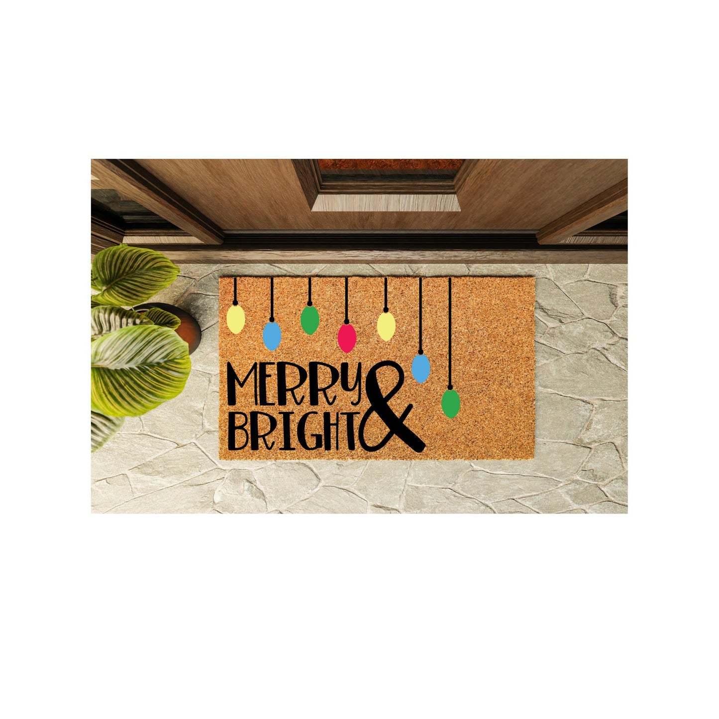 Merry & Bright Lights Welcome Mat